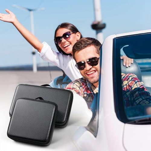 Image of Travel Sunglasses Organizer, Hard Shell Sunglass Case Adjustable Slots for Multiple Sunglass Eyeglass Case