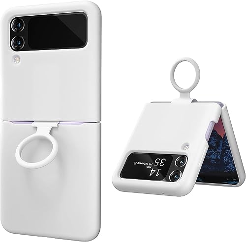 Image of MIDOS Back Cover Compatible with Samsung Z Flip 4 Silicone Case Full Protection Shock Proof Case for Samsung Galaxy Z Flip 4 (White)
