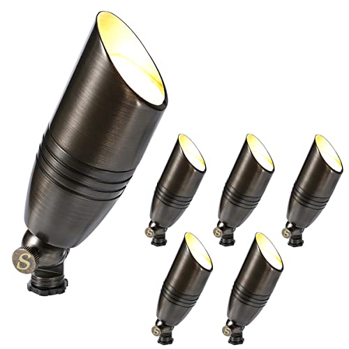 FF ERA 12V Low Voltage Landscape Spotlights Outdoor, Solid Brass Directional Uplights Ground Stake Spot Up Landscape Lighting Fixture for Garden Patio(6 Pack Without Bulb) FF ERA 12V Low Voltage Landscape Spotlights Outdoor, Solid Brass Directional Uplights Ground Stake Spot Up Landscape Lighting Fixture for Garden Patio(6 Pack Without Bulb)