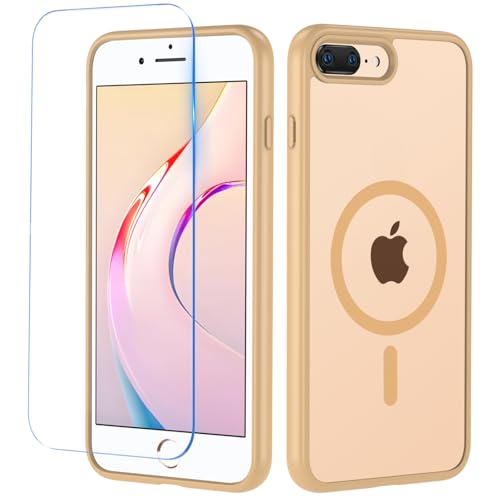 Cum2giff Magnetic for iPhone 8 Plus case, 7 Plus Case with Screen Protector [Compatible with MagSafe] Military Grade Drop Protection Shockproof Slim Thin Phone Cover for iPhone 8plus/7plus 5.5