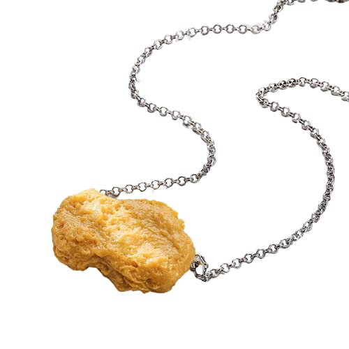Tenghong2021 Pvc Simulation Fried Chickens Pendant Necklace Funny Creative Resin Simulation Food Chicken Legs Wings Link Chain Necklace For Women Men Girls Boys Jewelry-C #TOP26