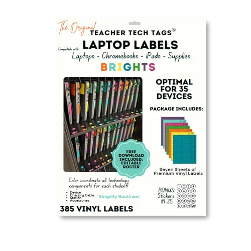Classroom Color Coded Chromebook Laptop Labels for Student Classroom Devices