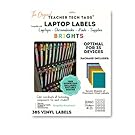 Classroom Color Coded Chromebook Laptop Labels for Student Classroom Devices (Brights, Qty for 35 Devices)