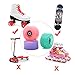 Mruabtiy 8 Pack Quad Roller Skate Wheels 32 x 58mm 82A with Bearing Installed and 2 Toe Stoppers for Double Row Skating Skateboard Accessories (Pink)