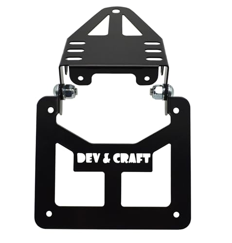 Portatarga Universale Pieghevole Verniciato di Nero 50 CC HM per Fantic Yamaha Valenti adattabile a qualsiasi Moto Motard Enduro con codino Stretto