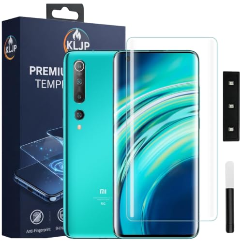 Image of Premium HD+ UV Tempered Glass Screen Protector For Xiaomi 10 (Pack of 1) Full Adhesive UV Curved Screen Protector Case Friendly HD Clarity with installation kit