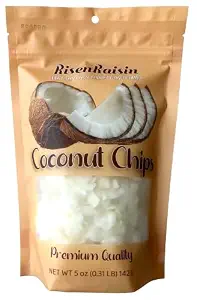 Organic Coconut Chips | 5 oz (142 g) | All Natural Coconut Flakes | Rich & Naturally Flavorful | Great for Snacking, Yogurt & Smoothie Bowls | Packed in California | RisenRaisin Brand