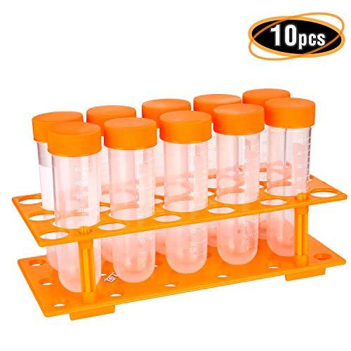 TEKEFT Primary Science Jumbo Test Tubes with Stand, Set of 10 Tubes, Ages