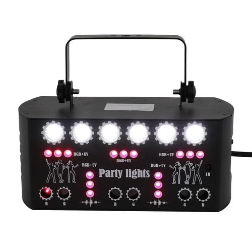 Partylicht Led Mit Fernbedienung FüR Discokugel Beleuchtung Partyleuchte 27LumièRes Disco Dj Schwarz 22 * 10 * 9.5Cm Halloween Weihnachten Klub Party Feiertage