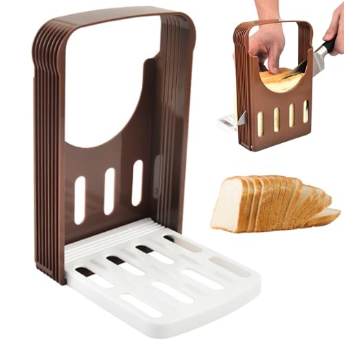 JZLEJC Bread Slicer for Homemade Sourdough Foldable Non-Slip 15/50/24/30mm Quick Cutter for Household, Bakery