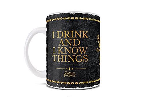 Trend Setters Game of Thrones – I Drink and Know Things – One 11 oz Ceramic Coffee Mug – Officially Licensed Merchandise - Perfect for Gifting or Collecting WMUG1427