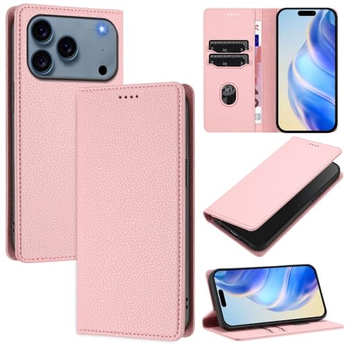 Housse rabat magnétique iPhone 17 Air rose antichoc