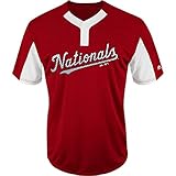 Majestic Blank Back Adult XL Washington Nationals 2-Button Cool-Base Jersey Red
