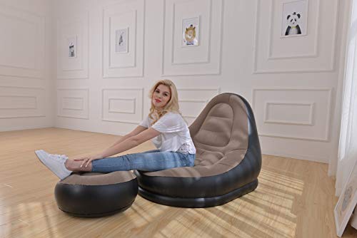 EchoSmile Inflatable Leisure Sofa, Family Folding Lounger with Inflatable Foot Cushion