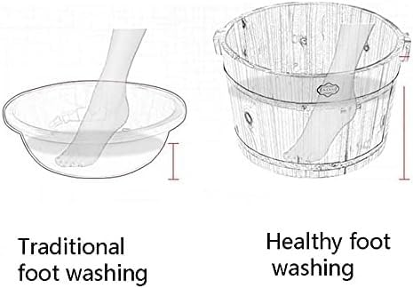 Cubeta para baño de pies de madera maciza natural miniatura 5