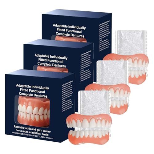 Kit de relining de prótesis de silicona suave con 3 piezas para dentadura temporal