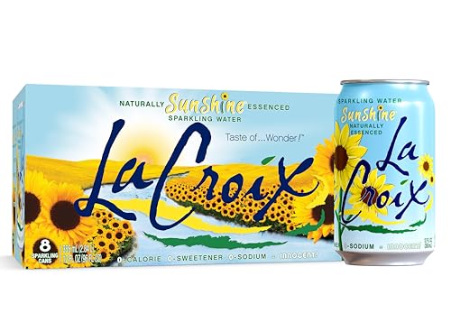 La Croix Sparkling Water, Sunshine, 8 Pack – Zero Sugar, Zero Calories, Zero Sodium – Taste of Wonder