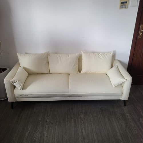 FURKGHRM Furniture A modern 3-seater faux leather sofa—a compact, upholstered choice ideal for living rooms, apartments, and smaller homes.