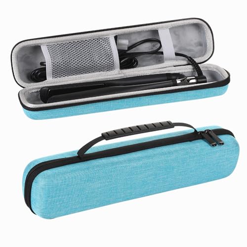 REQO Estojo de viagem rígido de EVA, capa de alisador de cabelo para alisador de cabelo clássico, modelador de cachos modelador, bolsa de transporte de ferro plano para férias com alça (apenas estojo