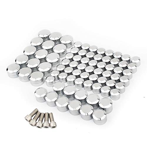 Bolt Covers Engine Head Bolts Toppers Caps Kit Aluminum For Twin Cam Touring 2007-2016 Road King Electra Glide Flt Flh Chrome (Pack Of 75) #TOP3