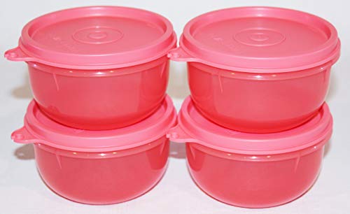 Tupperware Lil Ideal Bowls Set of 4 Snack Cups 8 Ounces Guava