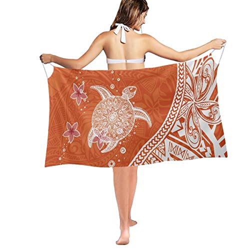 ENLACHIC Polynesian Samoa Printed Beach Cover Ups for Womens Beach Bikini Pareo Sarongs Wrap Skirt
