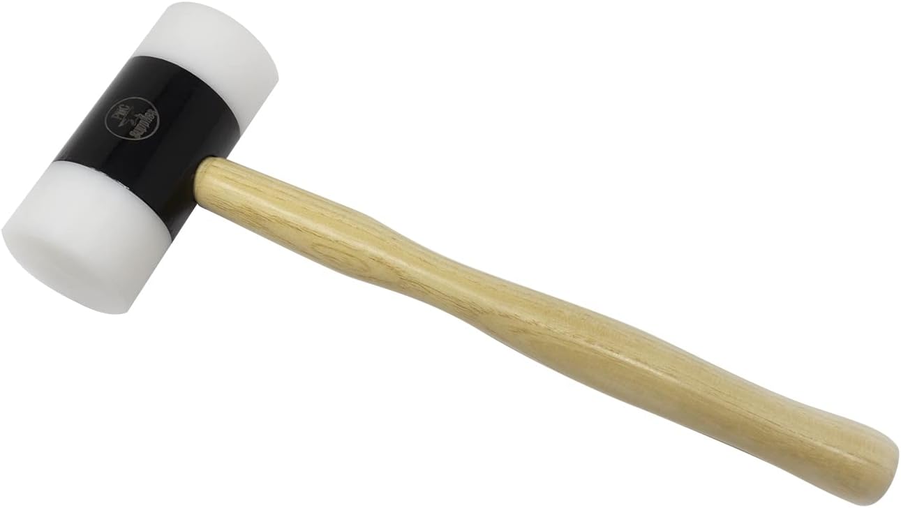 Nylon Hammer with 1-1/2" Faces and Wooden Handle for Jewelry Making Metal Forming Tool