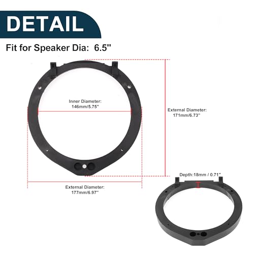TUCKBOLD Speaker Spacer Ring Tweeter Speaker Spacer Adapter for Honda Civic 2006-2011 Waterproof Black 2 Set by TUCKBOLD - Image 5