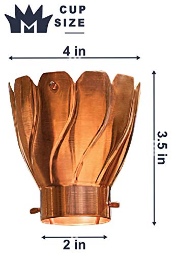 Monarch Rain Chains 14003 Pure Copper Akira Extra-Large Cup Rain Chain, 8-1/2 Feet Length Replacement Downspout For Gutters #TOP4