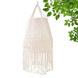 Pantalla Boho – de iluminación tejida a mano – Lámpara de pantalla para dormitorio, salón, oficina, café, restaurante, dormitorio