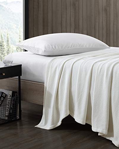 Eddie Bauer - Queen Blanket, Cozy Cotton Bedding, Home Decor For All Seasons (Windy Ridge White, Queen) #TOP4