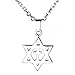 JOVIVI Mens Stainless Steel Star of David with Cross Pendant Necklace, Silver Color, 24 inch Chain