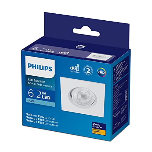 Luminária Led Philips Embutir Spotkit quadrada 6,2W luz amarela bivolt (100-240V)
