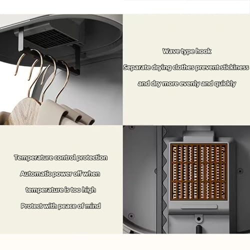 WXJHNYBS Foldable Heated Clothes Airer, 3 Geer Adjustment Electric Airer Cover Energy Saving Heated Airer Clothes Dryer Rainy Weather - Image 6