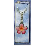 plumeria rubra mini white  Rosa Frangipani Plumeria Schlüsselanhänger Messing Blume Schlüsselanhänger Metall Auto Zubehör - KR-F111P - JAS Stickers