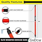 CanDo Slim WaTE Bar 3lb Red, Total Body Workout Weighted Exercise Bar for Strength Training, Toning, and Physical Therapy - Image 3