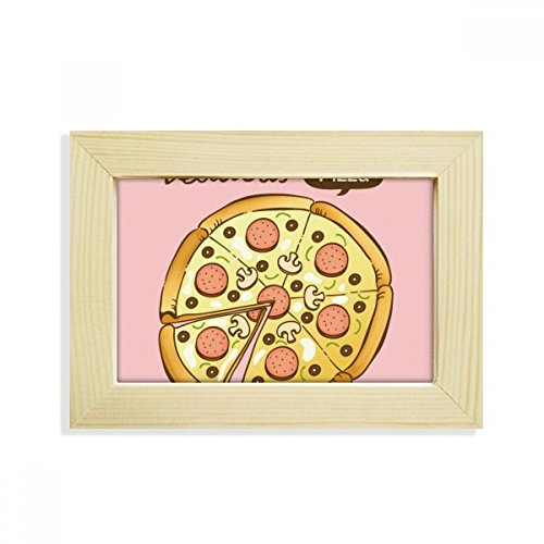 Marco de madera 5x7 pulgadas con pintura de pizza de salchicha italiana DIYthinker para escritorio 2