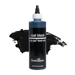 Chefmaster Coal Black Liqua -Gel Food Coloring | Vibrant Color | Professional-Grade Dye for Icing, Frosting, Fondant | Fade-Resistant | 10.5 oz