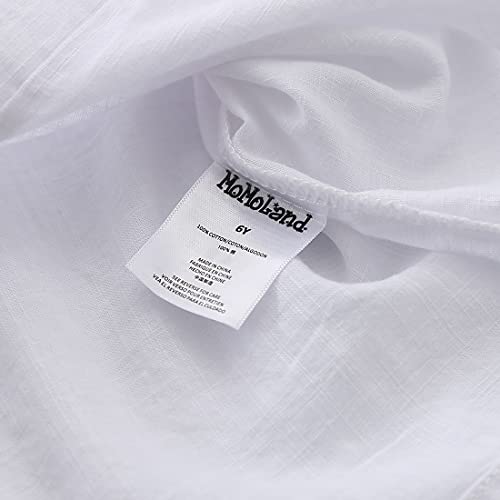 Image of MOMOLAND Little Big Boys Long Sleeve Woven Cotton Button Down Linen Design Shirt Solid Printed