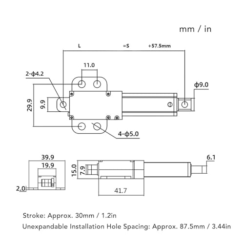 30mm Hub 24V Mini Elektrischer Linearantrieb Wasserdichter Linearbewegungsantrieb