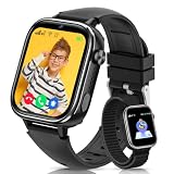 4G Smartwatch Bambini con GPS, Orologio Smartwatch Bambini con Chiamate, Videochiamate, Chat Vocale, SOS, Modalità Scuola, Sveglia IP68 Calcolatrice Contapassi Smart Watch per Ragazzi e Ragazze, Nero