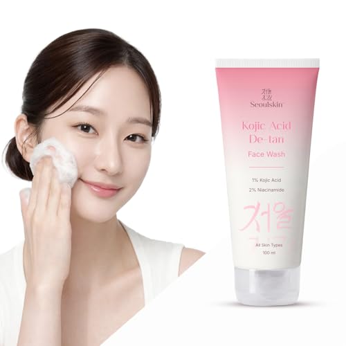 Seoulskin Kojic Acid De-tan Face Wash 100 ml with Kojic Acid, Niacinamide & Alpha Arbutin for Uneven Skin Tone | Tan Removal, Brightening, Glowing Skin | All Skin Types | For Men & Women