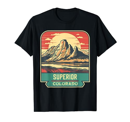 Superior Colorado Vintage Mountain Retro Logo T-Shirt