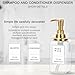 Yeeco Shampoo and Conditioner Dispenser, Clear 3 Pcs Refillable Shampoo and Conditioner Pump Bottles, Empty Shower Bottles with Pump, Labels for Home Bathroom Kitchen, 10oz/300ml,Golden