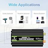 NOVOPAL 5000W czysty falownik sinusoidalny 24V do 230V 240V konwerter samochodowy falownik z wyświetlaczem LCD 2 gniazda AC-pilot zdalnego sterowania