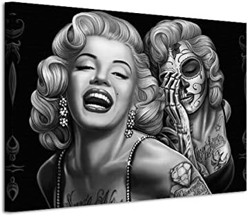 AGCary Marilyn Monroe Poster for Frame Print Canvas Painting Black and White Picture Wall Art for Home Office Decorations Wall Decor 12 x 16