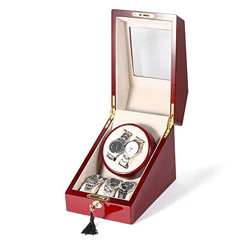 Top Quality Double Automatic Wood Watch Winder with 3 storages