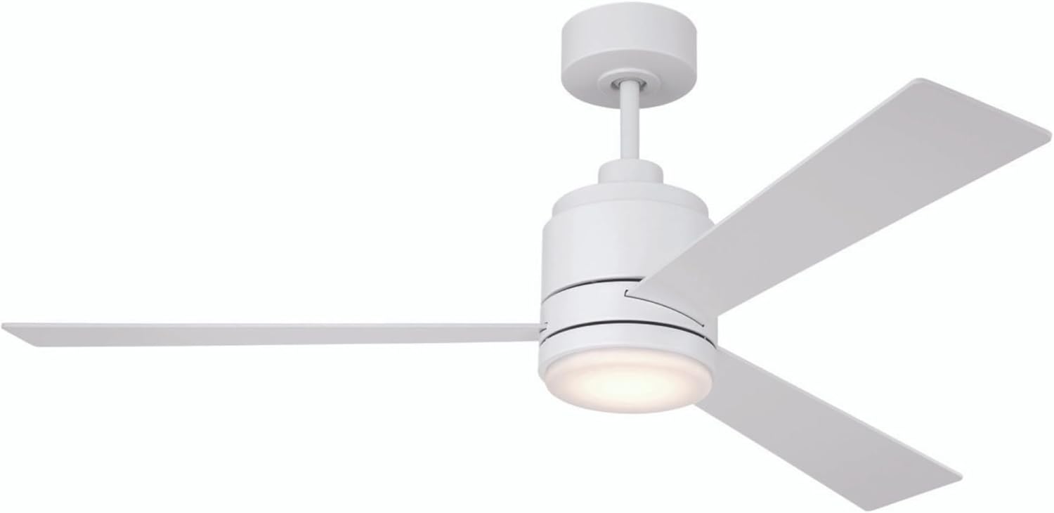 Craftmade MCY42BNK3 McCoy 42 Inch Ceiling Fan | 3 Blades | Brushed Polished Nickel Finish | 18W LED 1013 Lumens 3000K | AC Motor | 4-Speed Reversible (White, 42 Inch - 3 Blade)