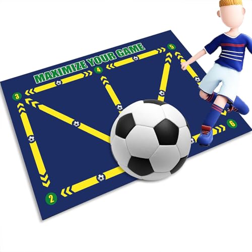 Football Footstep Training Mat for Dribble Silent Sports - Non-Slip Blanket for Ball Control Player Equipment - Regular Training System - Ideal for Football Training