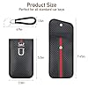 KIKAWORD 2 PCS Faraday Pouch for Car Keys, Keyless Car Key Signal Blocker Pouch, RFID Key Pouches Signal Blocking, Anti-Theft Carbon Fibre Design, Blocks Relay Attacks Car Hacking, Black #3